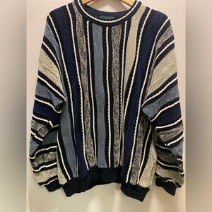 Tundra Men's Vintage Crewneck Sweater - Black, Gray, Cream - Large